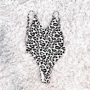 Leopard Print One Piece Bathing Suit